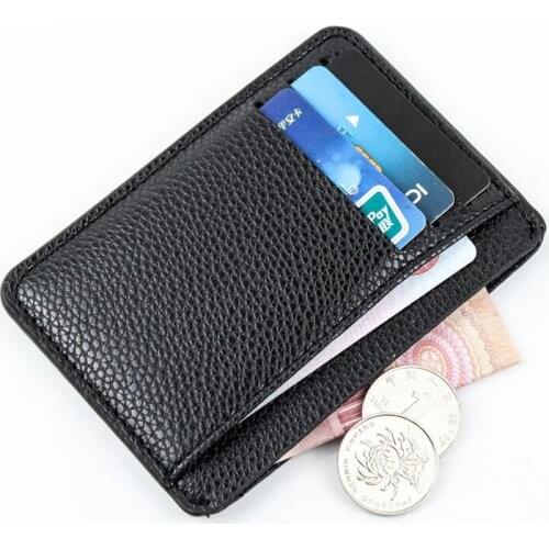 NEW Men PU Leather Thin Card Package Multicard Bit Purse Business Card Holder