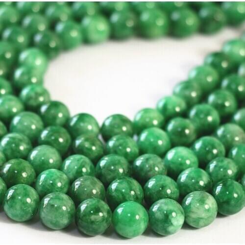 Wholesale Green Gallocyanine Stone Round Natural Stones Beads For Jewelry Making DIY Bracelet Necklace 4/6/8/10/12mm 15'' B23