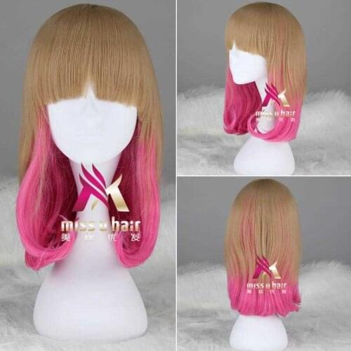 Hot Short Bob Wig With 2 Claw Ponytail Hair Extension brown Pink Ombre Synthetic Hair Cosplay Lolita Wig For Women HeatResistant