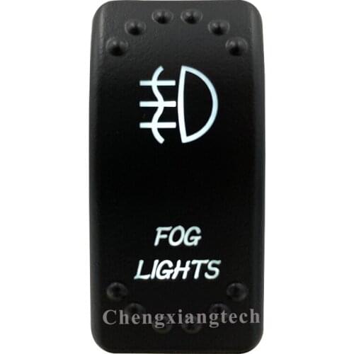 Car Boat SUV UTV RV Truck-White Led -5 Pins-On Off-Laser Etched-Fog Lights-Rocker Switch-12v 24v-Overload Protection-IP66