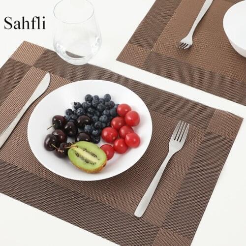 Rectangle Placemats for Dinning Table PVC Mats Non-ship Heat Insulation Mat Kitchen Accessories Simplicity Washable Coaster Pads
