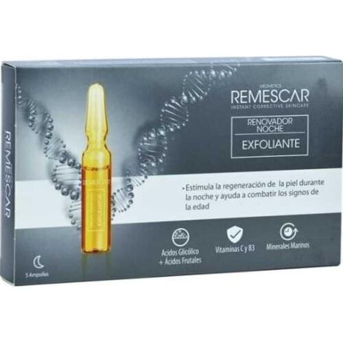 REMESCAR AMPOLLAS TRATAMIENTO 5 DIAS RENOVADOR DE NOCHE EXFOLIANTE( 5 AMPX2ML)