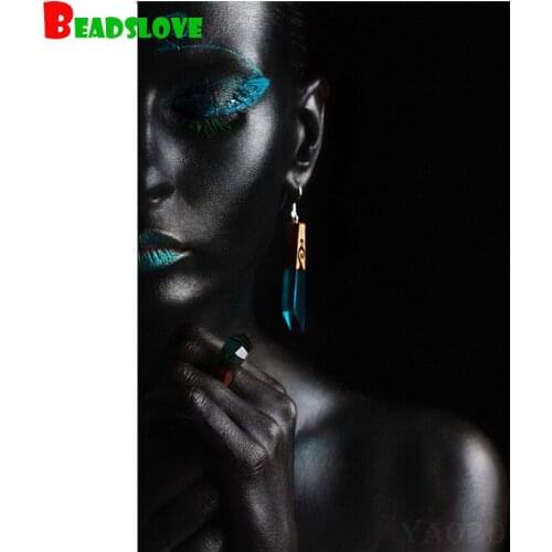 Needlework 3D Diy Diamond Embroidery Artist Sexy Black woman Full Square Mosaic Diamond Painting Cross Stitch Unfinished Decor