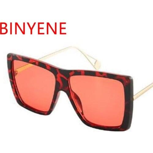 New Square Sunglasses Women Fashion Oversized Sun Glasses Metal leg Female Men Retro Optical Transparent glasses UV400