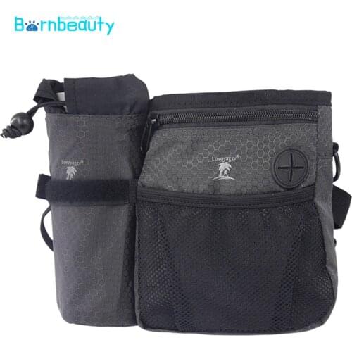Pet Dog Treat Pouch Drawstring Bag with Water Bottle Bag High-quanlity Nylon Durable Puppy Snack Reward Waist Bag Outdoor Train