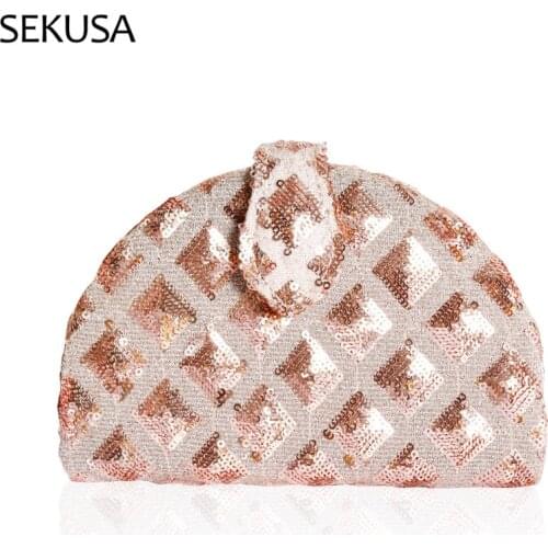 Luxury Sequins Party Evening Clutch Bag Ladies Mini Crossbody Bag for Women Purses and Handbags Shoulder Chain Bag 2021 Fashion