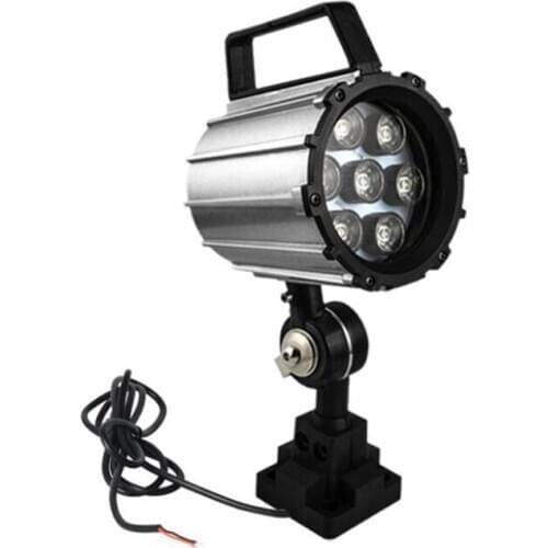 LED Work Light for Lathe, CNC Milling Machine, Drilling Machine, Aluminum Alloy, 7W 220V, Waterproof, Adjustable White Light