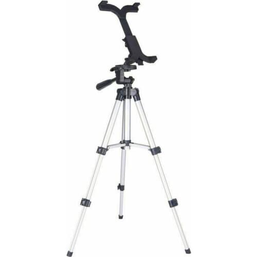 Universal Portable Aluminum Tablet Floor Stand Mount Tripod+Tablet Phone Holder Bracket For iPad 2/3/4/Mini