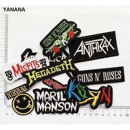 10 PCS Band Patch rock band for Clothing Iron on Embroidered Sewing Applique Cute Sew On Fabric Badge DIY Apparel Accessories