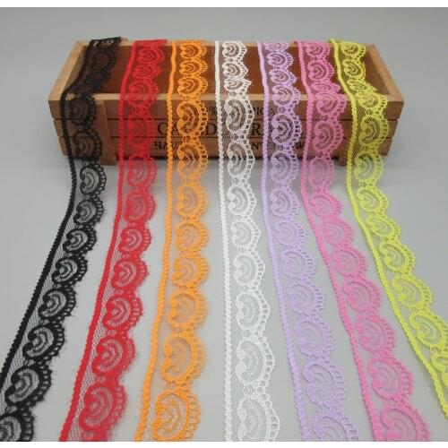 10 Yards Beautiful Lace Ribbon Tape 22MM Lace Trim Fabric DIY Embroidered White Lace trimmings for sewing accessories Decoration