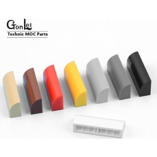 20Pcs/lot Brick Curved 1x4x1 1/3 No Studs, Curved Top 563708 MOC Building Block Bricks DIY Toys Compatible 6191 Rebrickable Part