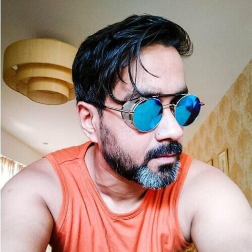 2020 Vintage Steampunk Sunglasses Men Brand Design Round Glasses Steam Punk Metal Sunglasses For Women UV400 Gafas de Sol