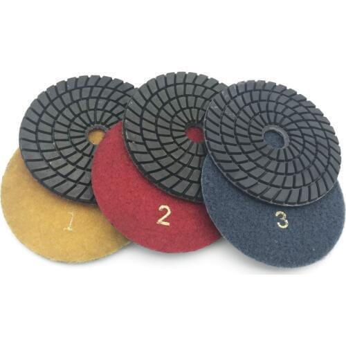 4 Inch 100mm Diamond Wet/Dry Polishing Pads 3 STEP Set For Marble Angle Grinder Hand Polisher Floor Grinder Polisher