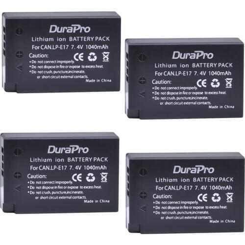 4pc LP-E17 LPE17 LP E17 7.4V 1040mAh Rechargeable Li-ion Battery for Canon EOS Rebel T6i 750D T6s 760D M3 8000D Kiss X8i camera