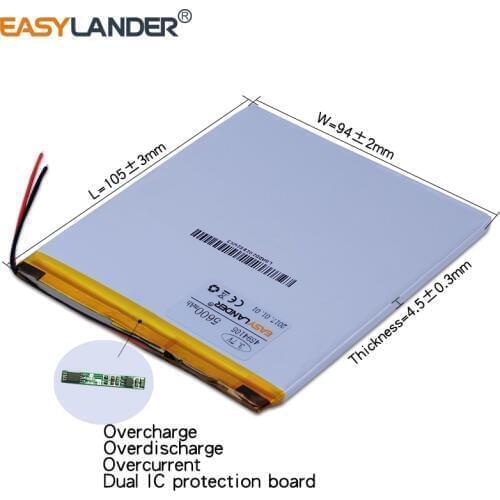 4594105 3.7V 5600mAh Rechargeable Li-Polymer Li-ion Battery For tablet pc POWER mobile bank CHUWI CUBE PIPO P85 VI40 A86 4493105
