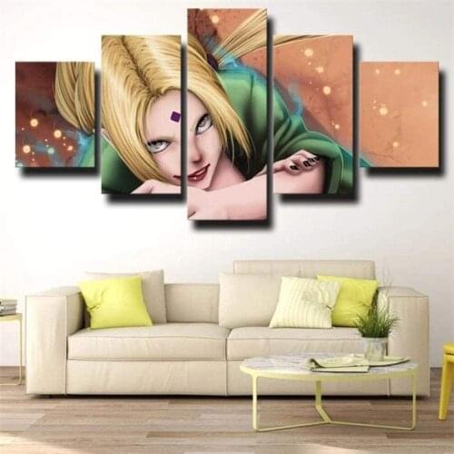 5 Piece Wall Art Canvas Anime Manga Ninja Figure Jusho Posters And Pictures Decoration For Home Living Room The Wall Paintings