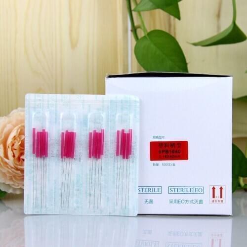 500 pcs EACU acupuncture needle beauty massage face needle 5PB plastic handle micro needle 0.12/0.14/0.16/0.25mm