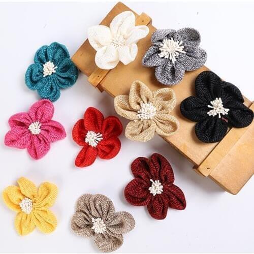 5pcs/lot 7cm Handmade Jute Hessian Burlap Flowers Rose Wedding Decor Christmas Party Supplies DIY Clothing Accesories Decoration