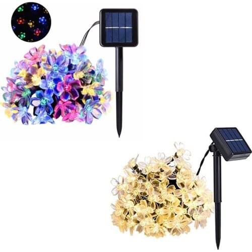 7 Meters 50 Led Solar Power Fairy String Lights Blossom Flower Lamp Waterproof Outdoor Party Wedding Christmas
