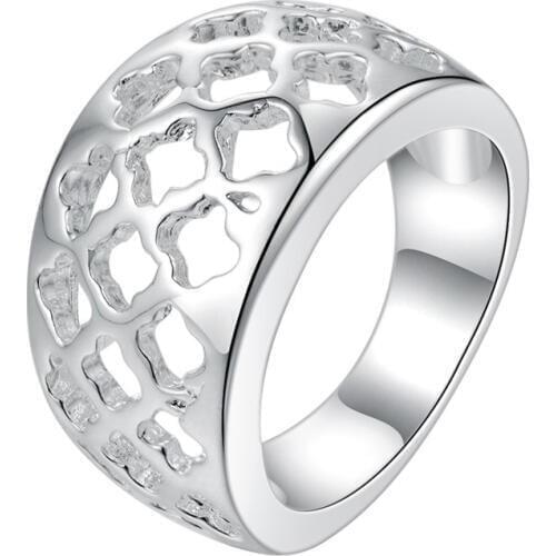 Hollow Silver color finger ring fashion unisex jewelry street style Top quality Low price AR222