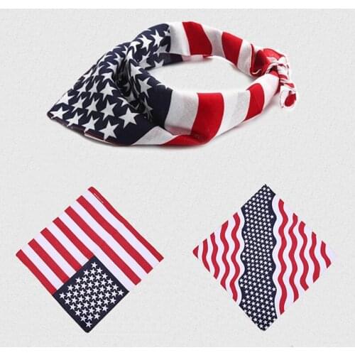 American Flag Hiphop Bandana Headband Womens Head Scarf Cotton Men Face Red Bandanas Hair Accessories for Girls 2020 VERVAE
