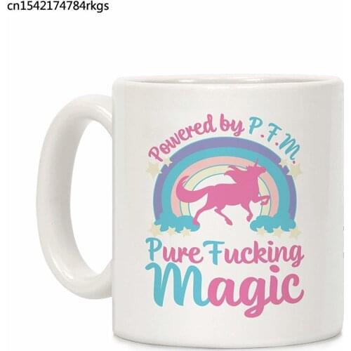 Powered by PFM White 11 Ounce Ceramic Coffee Mug