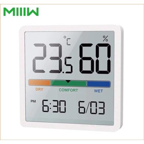 2021 MIIIW Mute Electronic Thermometer Thermohygrometer Clock LCD Display High-precision Baby Room Temperature Table For Home