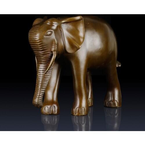 Pure copper elephant ornament copper elephant one object handicraft living room office ornament Zhaocai elephant gift ornament