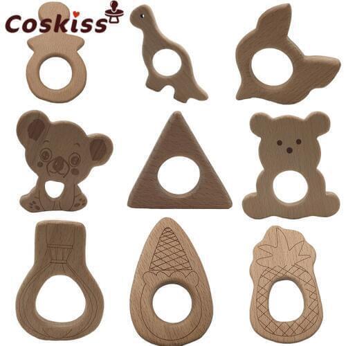 Wooden Teether Toy for Baby Safe Nurse Breastfeeding Chew Wooden Chewing Training Toddler Unwaxed eco-friendly Baby Teether