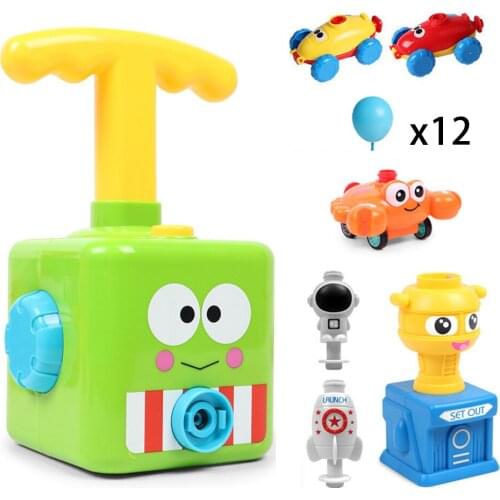 Hot Children Air Balloon Powered Car Toys Inertial Launch Tower Rocket Toy Car Educational Experiment Kids Montessori Toy Gifts