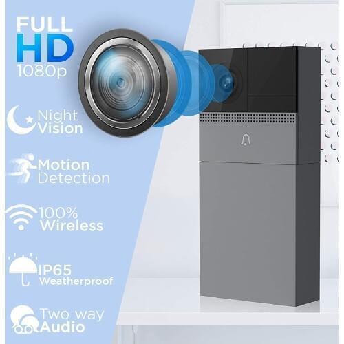Doorbell Camera WiFi 1080P Door Bell Smart Wireless Intercom Security IP Video for Home IR Alarm IP65 Ring Chime Battery Cameras