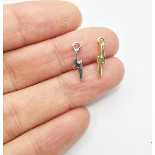Eruifa Hot sell 20pcs10mm Mini Lightning Zinc alloy charms Wholesales necklace,earring bracelet jewelry DIY handmade 2 colors