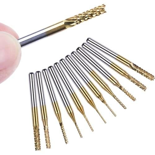 1PC 0.8-3.175mm Carbide Titanium Coated Milling Cutter CNC PCB Shank Edge Cutter Grinding Machine Drill Bit Dremel Accessories