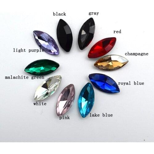 Hot Sale Glamour Leaf Shape Glass Crystal Pointback Rhinestones DIY Clothing Jewelry Art Accessories