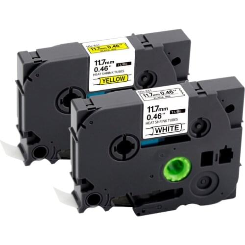 HSE 231 HSE-231 HSE-221 HSE 241 HSE 251 HSE-651 631 Heat Shrink Tube Tape for brother p-touch printer Multisize Black on Yellow