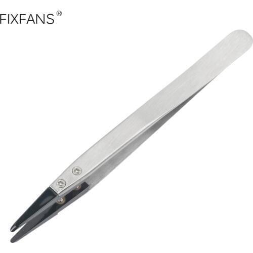 Vape Ceramic Tweezers Round Edge Tips Stainless Steel Handle Soldering Tool for Electronics Craft Hobby Hand Tool Phone Repair
