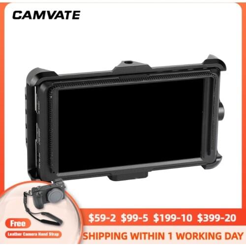 CAMVATE Directors Monitor Cage Bracket With 1/4"-20 Mounting Holes Exclusively Applicable For FeelWorld F5 On-camera 5" Monitor