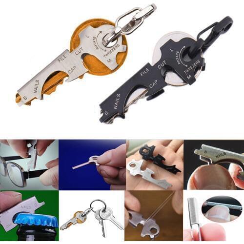 Multipurpose carabiner keytool pocket gear edc multi clip multifunction multitool 8 tool in 1 key ring keychain gadget