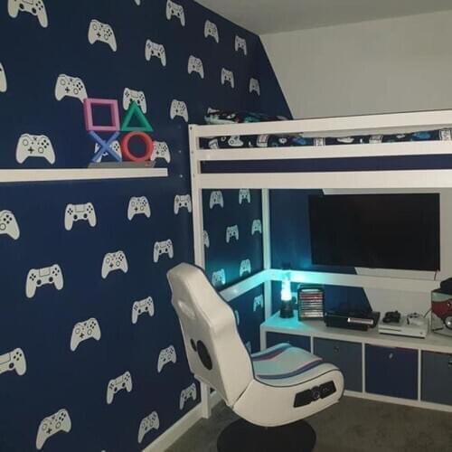 SET of 40 Switch Controller Video Game Wall Sticker Gaming Eat Sleep Game Zone Loading PS4 Repeat Wall Decal Playroom Vinyl