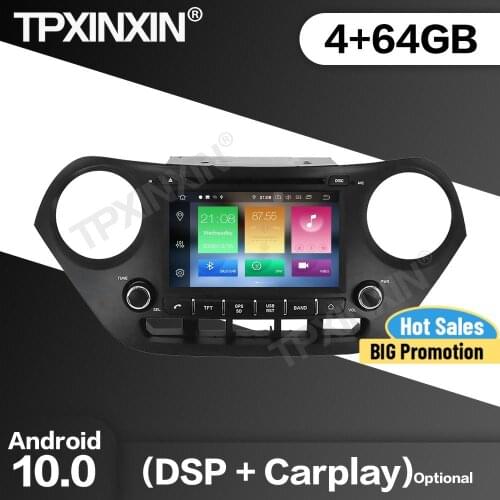 64G Car Radio 2Din Stereo Receiver Android10 For Hyundai I10 I-10 2013 2014 2015 2016 2017 2018 2019 Multimedia Player Head Unit