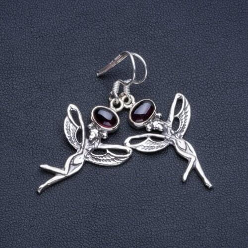 Natural Amethyst Boho 925 Sterling Silver Drop Earrings 1 3/4" R1543