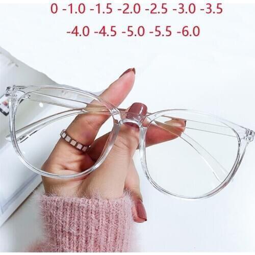 Oversized Oval Myopes Lunettes Female/Male Transparent Big Frame Short-sight Eyewear Prescription Spectacles 0 -1.0 -1.5 To -6.0