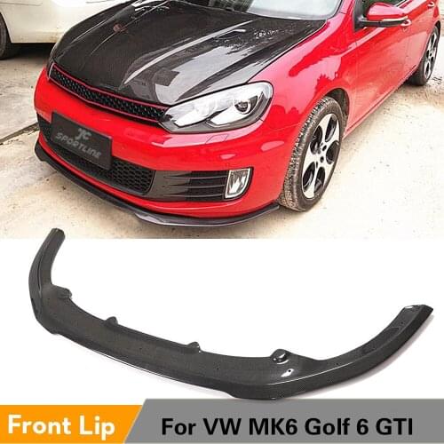 Front Bumper Lip For Volkswagen VW Golf 6 VI MK6 GTI 2010 - 2013 Front Bumper Lip Splitters Spoiler Head Bumper Carbon Fiber