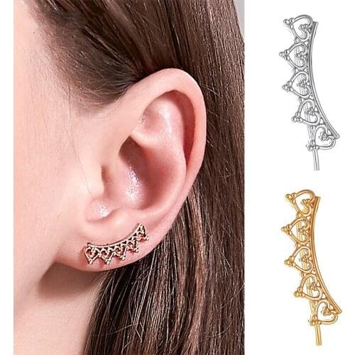 Hollow Earrings Heart-shaped Fashion Creative Earrings For Women Earing Jewelry Gold Silver Color Earings Single Earring A526