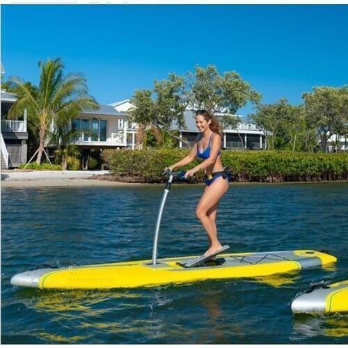 Portable inflatable pedal drive stand up paddle board bicycle
