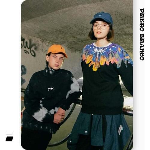 Preto branco Men's Hoodies