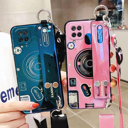 Wrist Strap Shockproof Holder Case For Samsung A12 Case Cover For Samsung Galaxy A12 Case galaxy A12 2020 Fundas Silicone Camera