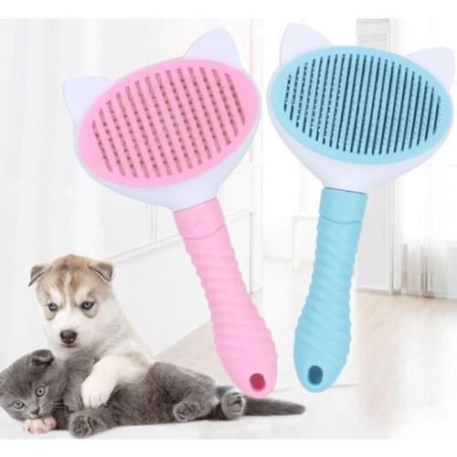 Dog Hair Removal Comb Brush Stainless Steel Needle Cat Comb Automatic Hair Grooming Brush For Dogs Cats Cleaning Pet Supplies