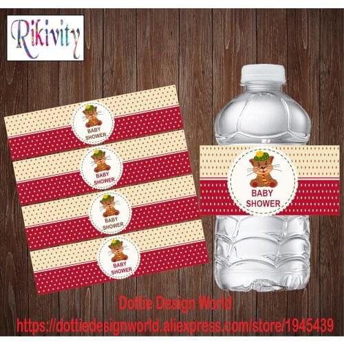 Rikivity 20Pcs/lot Custom Dog Baby Shower Birthday Party Water Bottle Wine Labels Candy Bar Wrapper Stickers Wedding Decoration