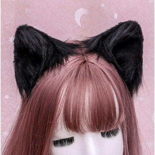 Handmade Cute Furry Animal Beast Ears Hairpin Headwear Wolf Fox Ear Clip Cosplay Props Soft Cat Ear Lolita Girl Hair Accessory